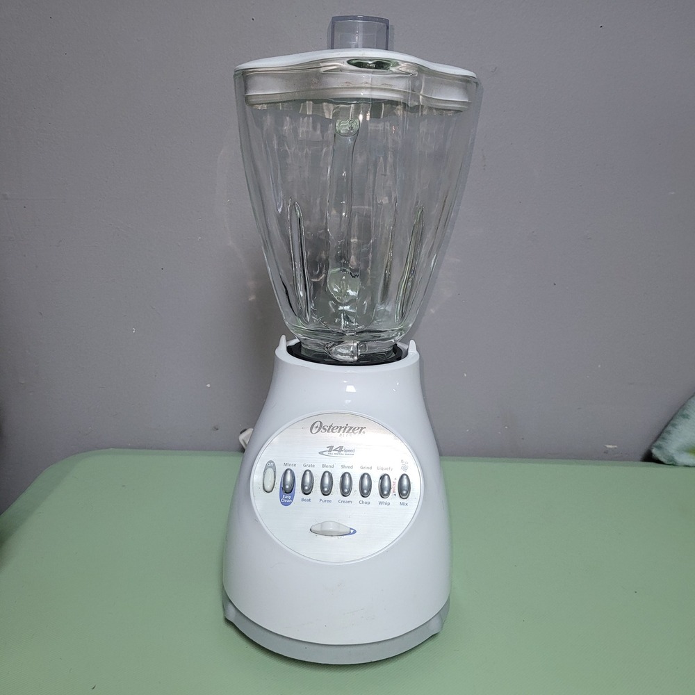 Osterizer 14 Speed Blender White Glass Jar All Metal Drive Model 6650